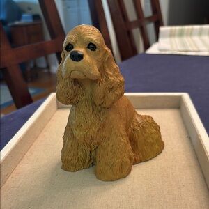Vintage Cocker Spaniel Dog Figurine 5.75" Resin Artist Signed